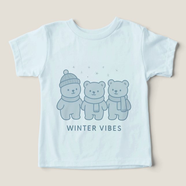Teddy Team Winter Vibes Kids Tee (Design Vorderseite)