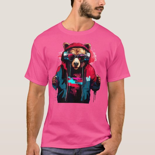 Teddy Techno Bear Music T-Shirt (Vorderseite)