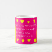 Teddy-Teddy-Bärenbotschaft Gelb-Rosa-Tasse Kaffeetasse (Mittel)