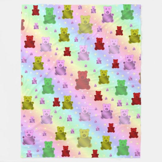 Teddy, Teddybär, Pastellblende, Kind + Muster, Bab Fleecedecke (Vorderseite)
