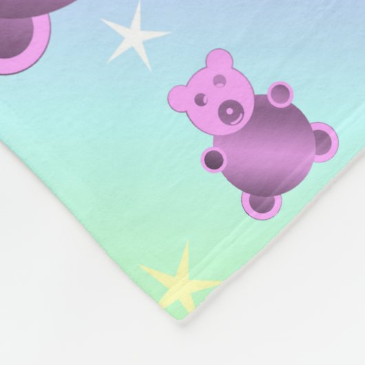 Teddy, Teddybär, Pastellblende, Kind + Muster, Bab Fleecedecke (Ecke)