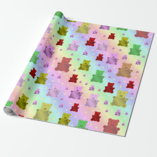 Teddy, Teddybär, Pastellblende, Kind + Muster, Bab Geschenkpapier