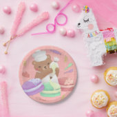 Teddy the Baker mit Macarons Pappteller (Party)