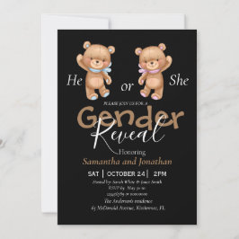 Teddy-Thema Gender Reveve Invitation Ankündigung
