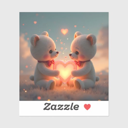 Teddy Time Together - Square Vinyl Aufkleber (Blatt)