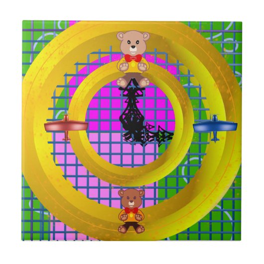 Teddy to Flugzeug Fliese (Vorderseite)