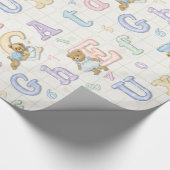 Teddy Tots Pastel Alphabet Geschenkpapier (Ecke)