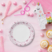 Teddy trägt Hintergrund Rosa Pappteller (Party)