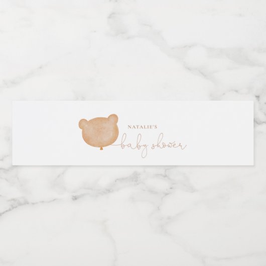 Teddy trägt Picnic Water Bottle Labels Wasserflaschenetikett (Einzelnes Label)