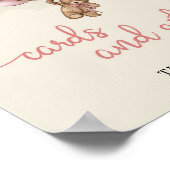 Teddy trägt rosa braune Ballonkarten und Geschenkz Poster (Ecke)