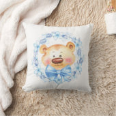 Teddy und Blumen Kissen (Decke)