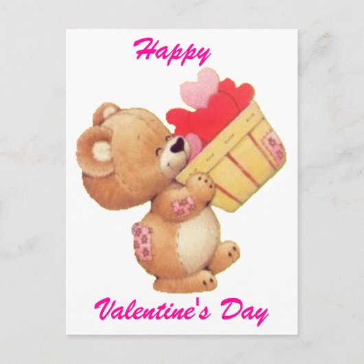 Teddy und ein Herz Feiertagspostkarte (Vorderseite)