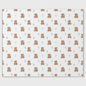 Teddy und Rose Delikates Baby Wrapping Paper Geschenkpapier (Flach)