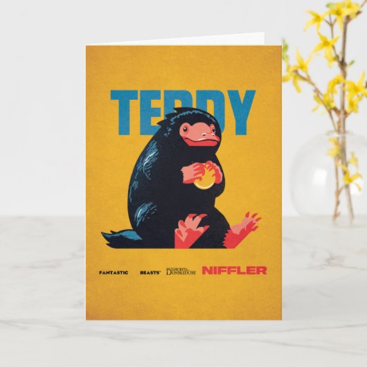 Teddy Vintag Graphic Karte (Gelbe Blume)