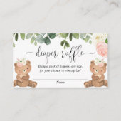 Teddy von Zwillingsmädchen trägt eine Rosa-Blütenp Begleitkarte (Vorderseite)