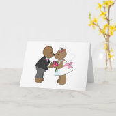 Teddy Wedding Karte (Gelbe Blume)