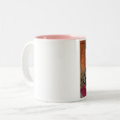 Teddy-WeihnachtsTassenrosa Weihnachtsmannmütze Zweifarbige Tasse (Vorderseite Links)