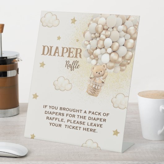 Teddy-Windelballons Sockelschild (In Situ)