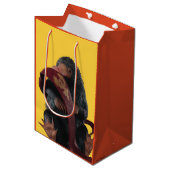 Teddy With Tie Graphic Mittlere Geschenktüte (Vorderseite Schrägansicht)