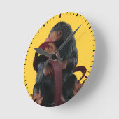 Teddy With Tie Graphic Runde Wanduhr (Winkel)