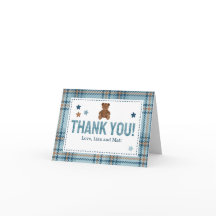 Teddybär 1. Geburtstag oder Baby Shower Danke 