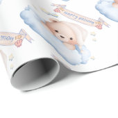 Teddybär 1. Geburtstags-Geschenkpapier Geschenkpapier (Rolleneckpunkt)