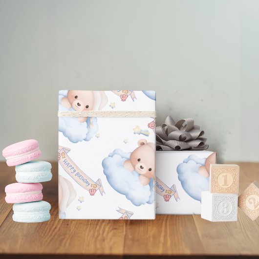 Teddybär 1. Geburtstags-Geschenkpapier Geschenkpapier