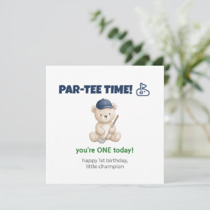 Teddybär 1. Geburtstags-Golfkarte für Jungen Sohn Karte