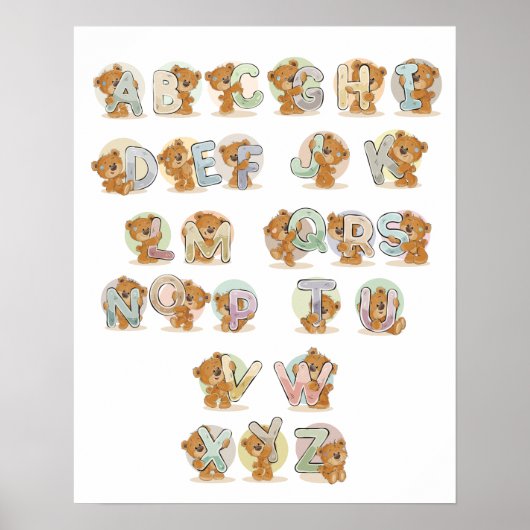 Teddybär Alphabet Poster (Vorne)