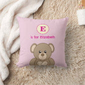 Teddybär Anfangsbuchstabe Name Kinder rosa Kissen (Decke)