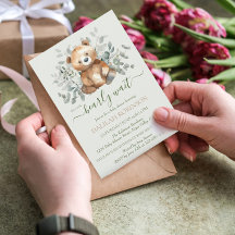 Teddybär-Aquarell geschlechtsneutrale Babyparty