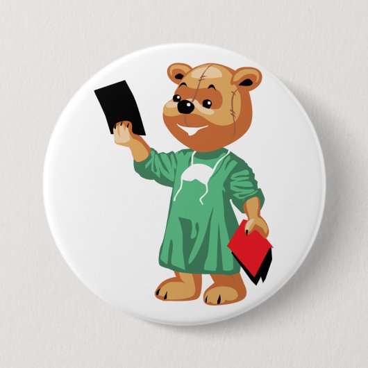 Teddybär-Arzt-Button Button (Vorderseite)