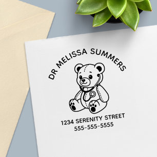 Teddybär-Arzt Kinderarzt Anschrift Permastempel