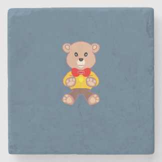 Teddybär auf Blau Steinuntersetzer