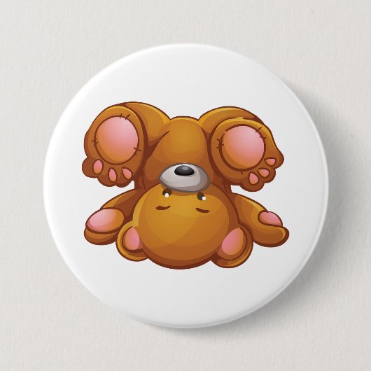 Teddybär auf dem Kopf Button (Vorderseite)