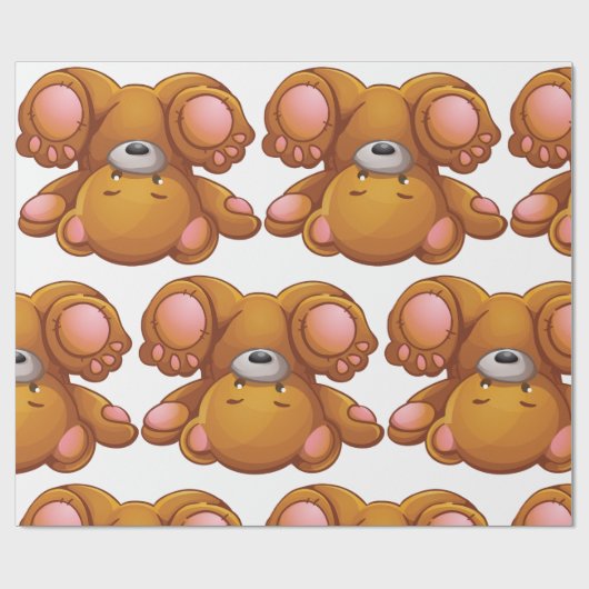 Teddybär auf dem Kopf Geschenkpapier (Flach)