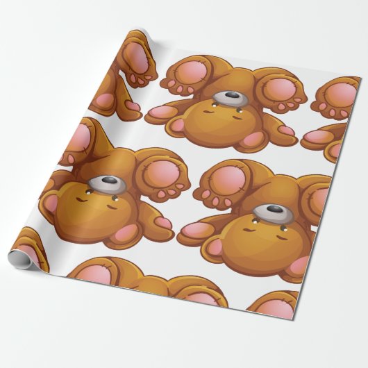 Teddybär auf dem Kopf Geschenkpapier (Ungerollt)