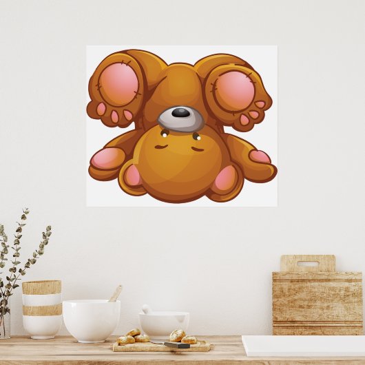Teddybär auf dem Kopf Poster (Küche)