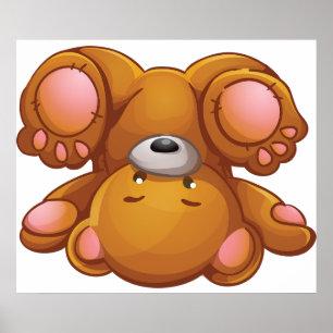 Teddybär auf dem Kopf Poster