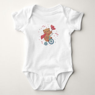 Teddybär auf Fahrrad: Liebe dich! Baby Strampler