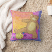 Teddybär auf lila Kissen (Decke)