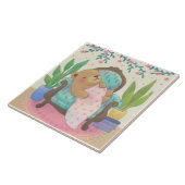 Teddybär auf Vintage-Sessel-Illustration Fliese (Seite)