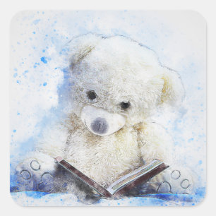 Teddybär-Aufkleber Quadratischer Aufkleber