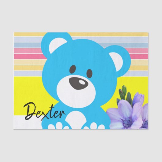 Teddybär aus Papierstreifen Seidenpapier (Vorderseite)