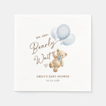 Teddybär Baby Jungen Dusche Blau Weiß
