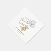 Teddybär Baby Jungen Dusche Blau Weiß Serviette (Ecke)