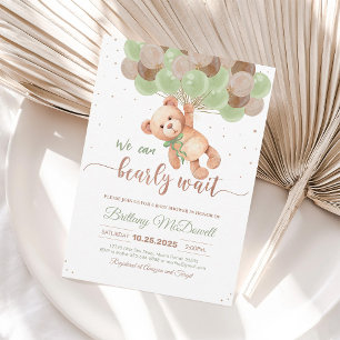Teddybär-Baby-Party-Ballon-Einladung Einladung