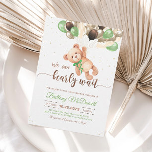 Teddybär-Baby-Party-Ballon-Einladung Einladung