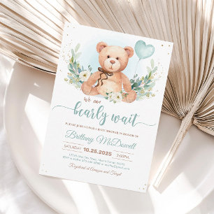 Teddybär-Baby-Party-Balloons-Einladung Einladung