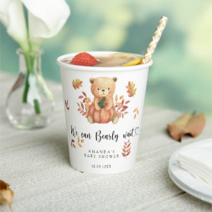 Teddybär-Baby-Party im Herbst Pappbecher